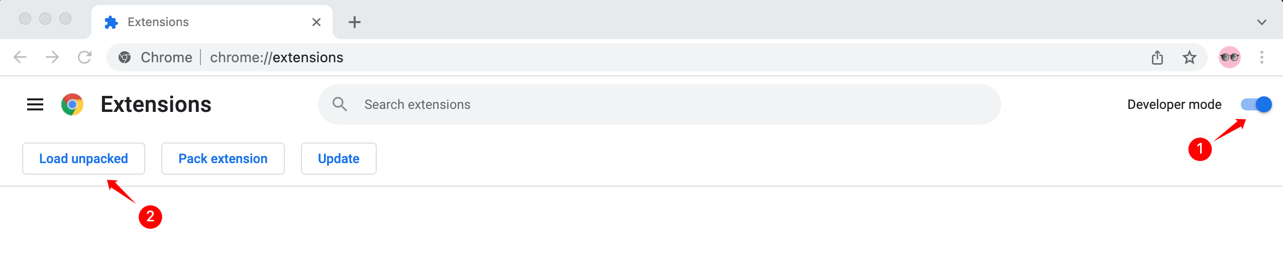 TikSearch chrome extension load unpacked
